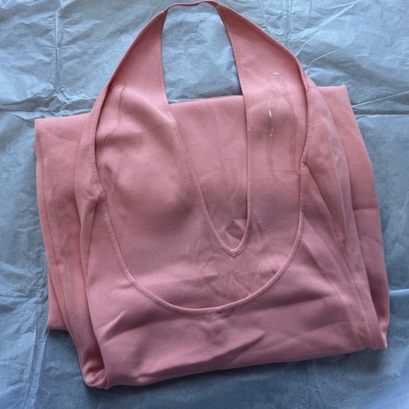 HOUSE OF CB 'Camelia' Apricot Pink Plunge Maxi Dress - Picture 8 of 10